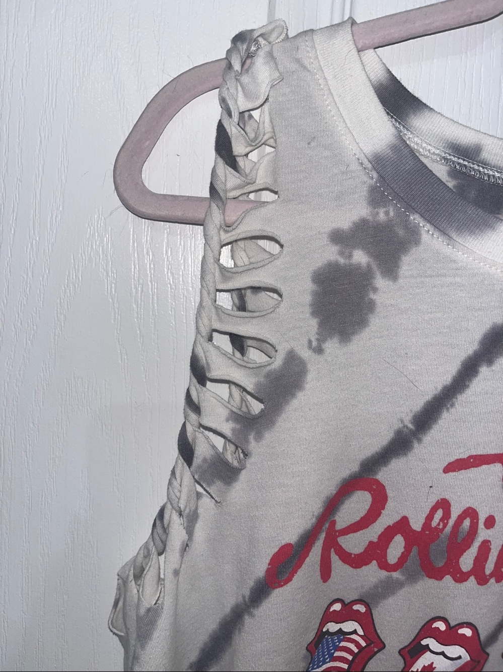 Torrid The Rolling Stones white & gray tie dye tank Size 1 (1X 14/16) - Picture 3 of 7
